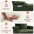 thumbnail image 4 of Aukfa 39" Oversized Chaise with 2 Cupholders&USB Ports, Chenille Cloud Couch Chair Bed, Green, 4 of 10