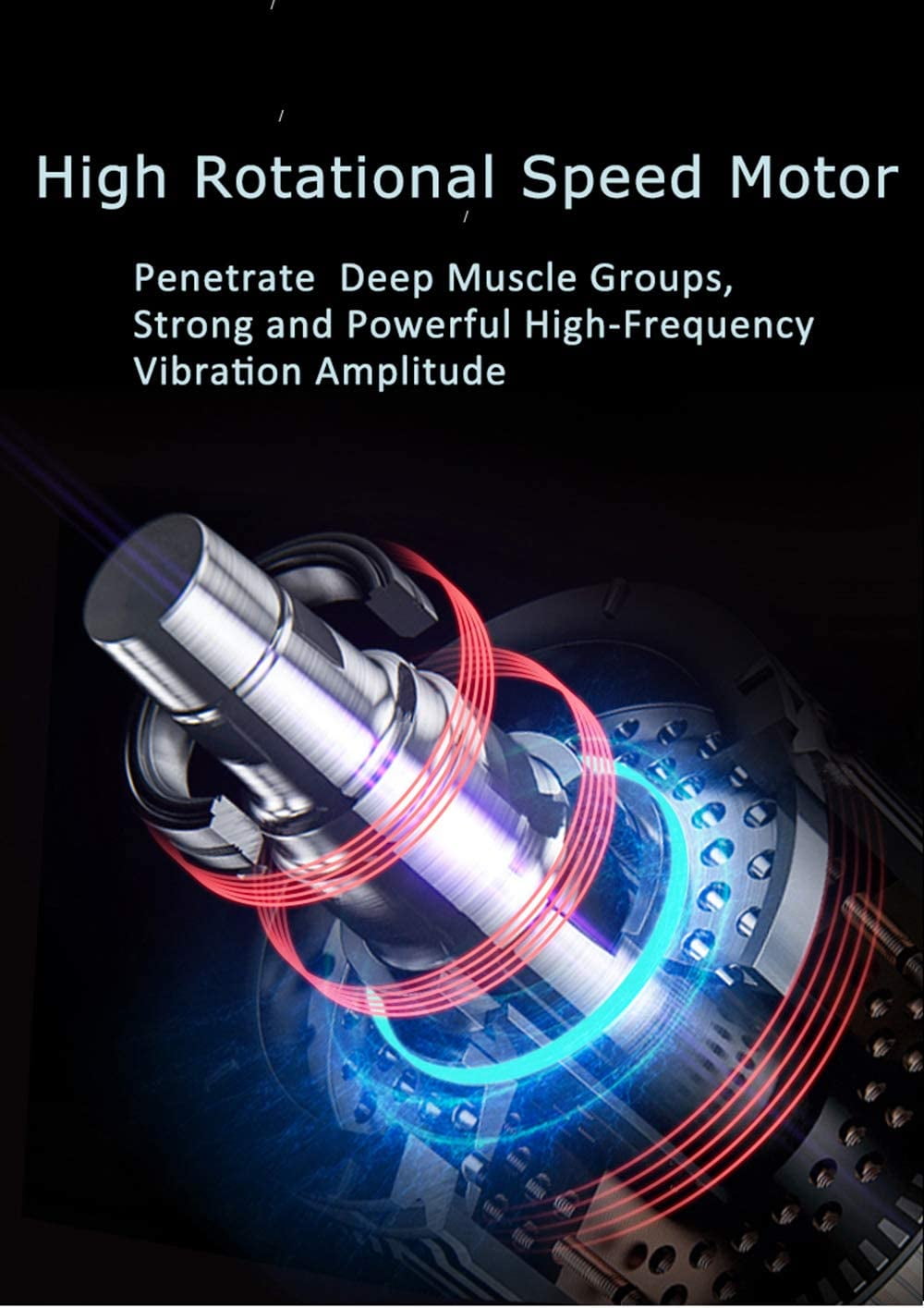 Styles II Deep Tissue Muscle Massage Gun 5 Speeds USB Rechargeable Percussion Massager with 6 Massage Heads