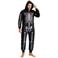 thumbnail image 2 of Family Halloween Pajamas Funny Skeleton Onesie Pajamas Hooded Zipper Jumpsuit Bodysuit Pjs Loungewear Holiday Family Pajamas Men, 2 of 5