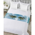 thumbnail image 5 of Xipuska Summer Beach Bed Runners for King Size Bed, Decorative Bed Throws for Foot of Bed, Botanical Tropical Tree Ocean Blue Sky Bed Runner Sofa Throw Bedding Scarf Protector Slipcover for Bedroom, 5 of 6