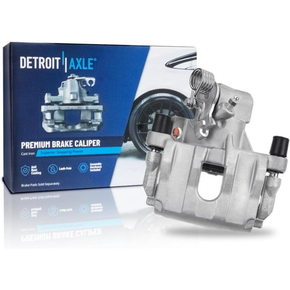 Detroit Axle - 2.0L Rear Left Brake Caliper for 2010-2013 Mazda 3, 3 Sport, Driver Side Brake Caliper with Bracket 2011 2012 Replacement