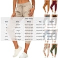thumbnail image 3 of DHFJKG Capris For Women Cargo Pants With Multi Pockets Casual Drawstring Loose Fit Solid Color Pants Activewear Stylish Trousers, 3 of 5