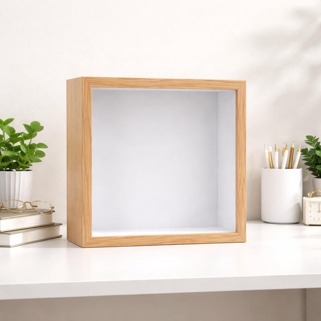 Elodie Shadow Box Frame Collection Photo Storage Memory Box for Artworks Party Desk 15x15cm