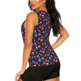 thumbnail image 3 of Lsque mushroom color Skull Printed Workout Tank Tops for Women, Athletic Sports Tank Tops, Compression Sleeveless Dry Fit Shirts,Sleeveless Yoga Shirt-Small, 3 of 9