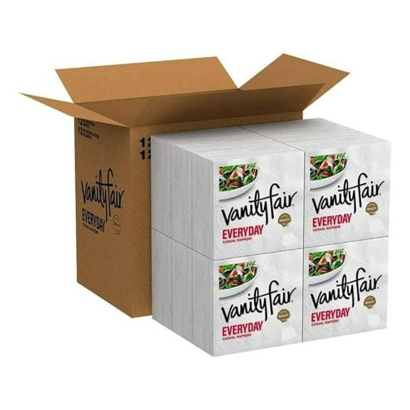 Vanity Fair Everyday Napkins, 880 Count, White Paper Napkins, 110 Count (Pack of 8)