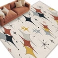 thumbnail image 2 of Colorful Stars 8x10 Area Rug for Living Room Sectional Sofa, Vintage Red Yellow Black Star Shiny Diamonds Linen Texture Washable Non Slip Large Rectangle Area Rug, 2 of 9