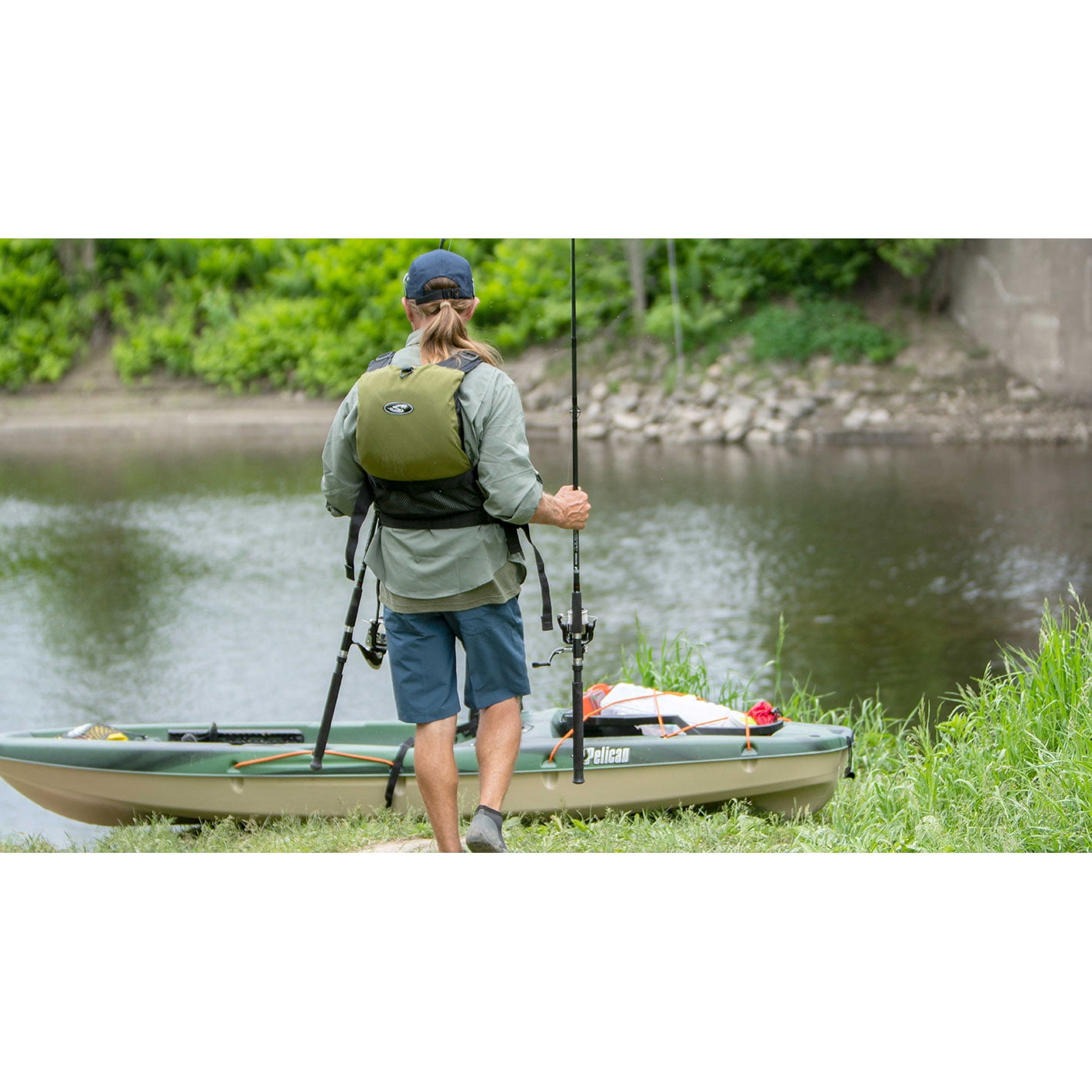 Pelican - Sentinel 100X - Angler Fishing Kayak - 10 ft - Fade Black Green