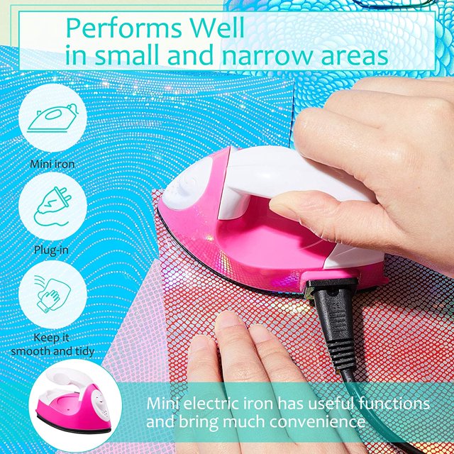 Mini Heat Press Machine Mini Electric Iron with Charging Base Accessories, Handy Heat Press Mini Iron for Clothes