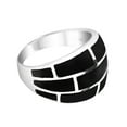 thumbnail image 3 of Modern Brick Blocks of Black Onyx Inlay Sterling Silver Ring - 8, 3 of 5