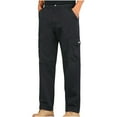 thumbnail image 6 of Herrnalise Men's Joggers Cargo Pants Cotton Solid Color Multi-pocket Cargo Pants Work Pants Casual Cargo Pants Straight-leg Pants Denim Trousers Ripped Denim Pants for Men For Black,S, 6 of 8