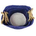 thumbnail image 6 of DecMode 17", 15", 13"W Blue Seagrass Handmade Two Toned Storage Basket with Handles, 3-Pieces, 6 of 10