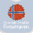 thumbnail image 4 of Inktastic I'm So Cute, I Must Be Norwegian Sunflower Norway Flag Boys or Girls Baby Bib, 4 of 4