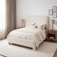 thumbnail image 5 of CONCETTA Twin Bed Frame with Boucle Upholstery, Modern Platform Bed with Headboard, Soft Rounded Corners, No Box Spring Needed, Easy Assembly, White, 5 of 9