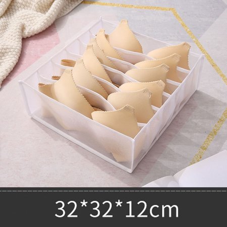 

Household Solid Color Storage Box Folding Socks Bra Underwear Storage Bag Multiple Grids 6 Grids Uncosinb