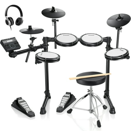 Donner Adults Electric Drum Set 31 Kits and 450+ Sounds  Throne  Headphones  Sticks  USB MIDI  DED-200 Lite