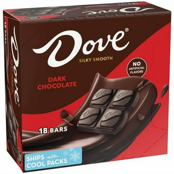 DOVE Candy Dark Chocolate Bars, Full Size, 1.44 oz (Pack of 18) Box