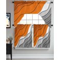 thumbnail image 3 of Orange Grey Ombre Swag Valance and Tier Curtains 36'' Length Set, Modern Geometric Abstract Aesthetics Cream Light Filtering Kitchen Curtains, Tier Curtain Valances for Bathroom/Living Room/Bedroom, 3 of 6