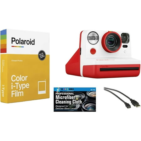 Image of Polaroid Now i-Type Instant Film Camera Red + Polaroid Color Film Bundle