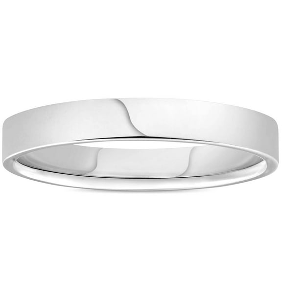 Pompeii 3mm Flat High Polished Wedding Band 950 Platinum (,)