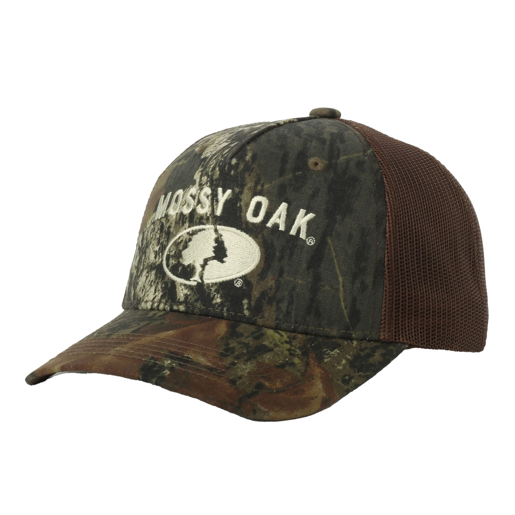 Mossy Oak® New Break-Up Camo Trucker Hat – Mid Profile Mesh Back Snapback, One Size