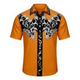 thumbnail image 5 of xfsWaSs Western Cowboy Shirts For Men Retro Printed Short Sleeve Shirt Comfortable Fit Casual Button Down Shirts Festival Party Formal Everyday Wear, 5 of 5