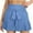 Blue, variant on ABATAB Womens Summer Shorts Smocked Drawstring Casual Shorts Ruffle Tiered Loose Fit Fashion Trendy Shorts