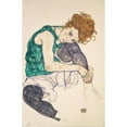thumbnail image 2 of Egon Schiele 13x18 Black Ornate Wood Framed Double Matted Museum Art Print Titled - Seated Woman with Bent Knees (Adele Herms) (1917), 2 of 5