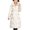 Beige, variant on Women's Embroidered Hooded Parka Long Sleeve Button Zip Cotton Coat | Casual Solid Outerwear for Weekend Travel, Campus Strolls and Coffee Shop Meetups