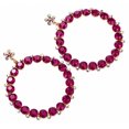 thumbnail image 3 of Fuchsia Crystal Rhinestone Hoop Earrings for Women, Oversized Open Circle Statement Earrings, Lightweight Glam Fashion Jewelry, 3 of 7