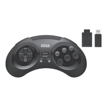 SEGA Genesis 8-Button Arcade Pad - Gamepad - 8 buttons - wireless - 2.4 GHz - black - for Sega Genesis, PC, Sony PlayStation 3, Sega Saturn, Nintendo Switch, Android, Sega Genesis Mini, MAC