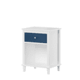 thumbnail image 4 of Tcbosik 2 Tier Nightstand with Drawer and Storage Shelf, Bedside Table End Table for Small Space, Living Room, Bedroom, Space Saving, White+Navy, 4 of 7