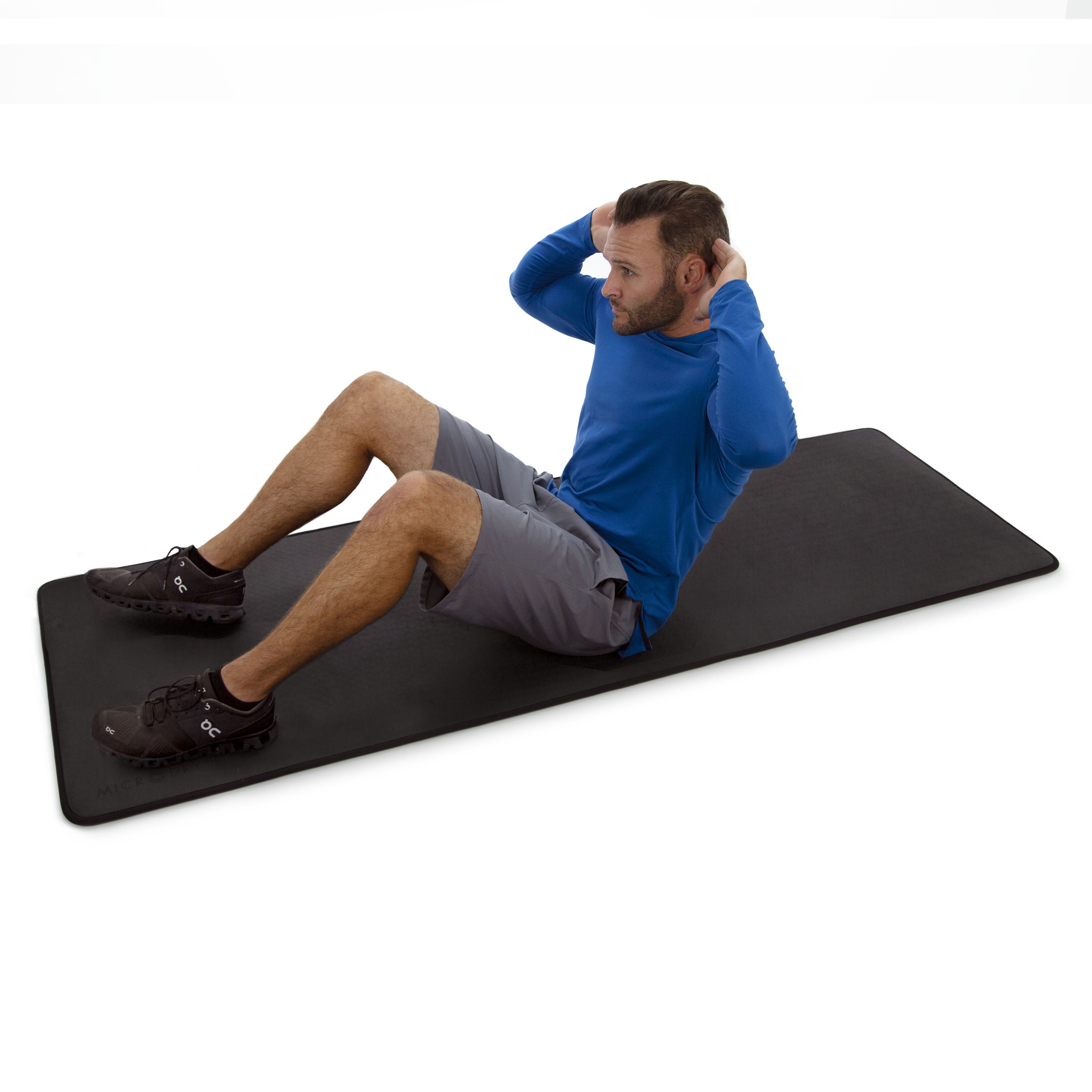 Microdry - Deluxe Multi-Purpose Fitness Mat, 12mm Thick, 24" x 72", 1 Count, Black – Padded, Skid & Tear Resistant