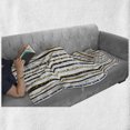 thumbnail image 6 of Striped Soft Flannel Fleece Throw Blanket, Vertical Lines Round Circle Shapes Victorian Inspired Designed Art Print, Cozy Plush for Indoor and Outdoor Use, 50" x 60", Black Yellow, by Ambesonne, 6 of 6