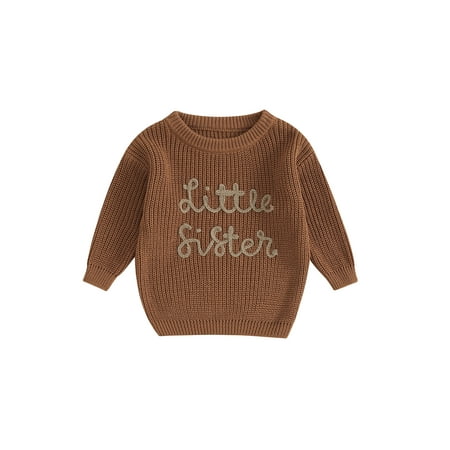 

Mioliknya Baby Girl Christmas Sweaters Long Sleeve Letter Embroidery Pullovers