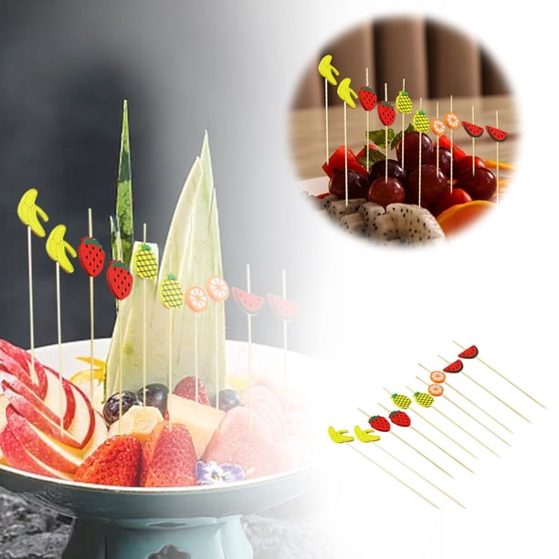 Palillos de cóctel para el Año Nuevo Chino - 100PCS/Palillos de madera, fruta/carne, para fiestas/celebraciones