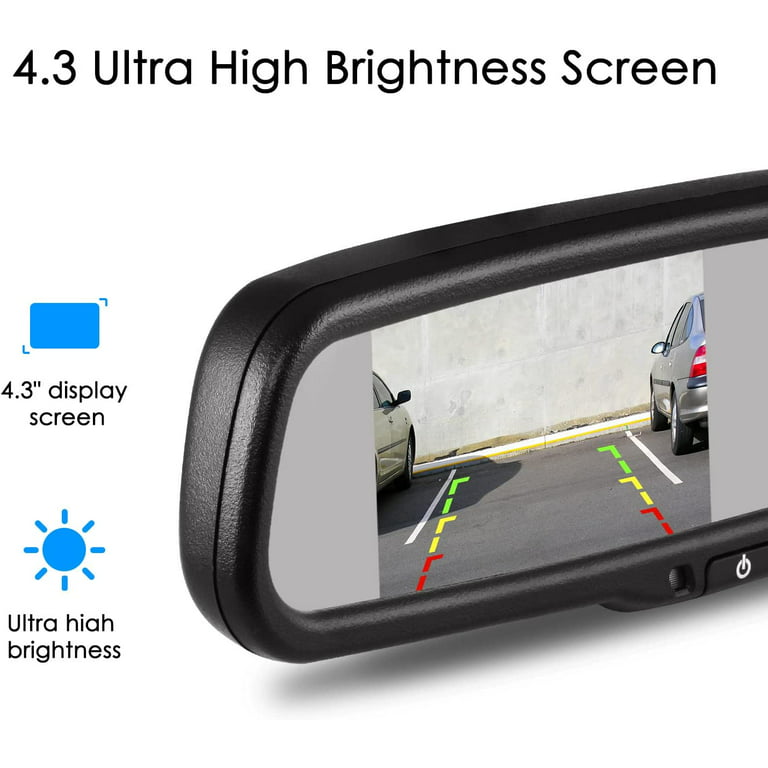 T2 Backup Camera for Car/Trucks, OEM Look Rear View Mirror Camera Monitor with IP68 Waterproof Back Up Camera Systems, Super Night Vision Reverse