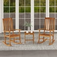 thumbnail image 4 of Gymax 2 Pieces Patio Rocking Chair w/ 400 lbs Weight Capacity Eucalyptus Wood Porch Rocker, 4 of 10