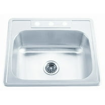 PROFLO PFSR252263BP 25in Single Basin Stainless Steel Kitchen Sink with 3 Holes Drilled