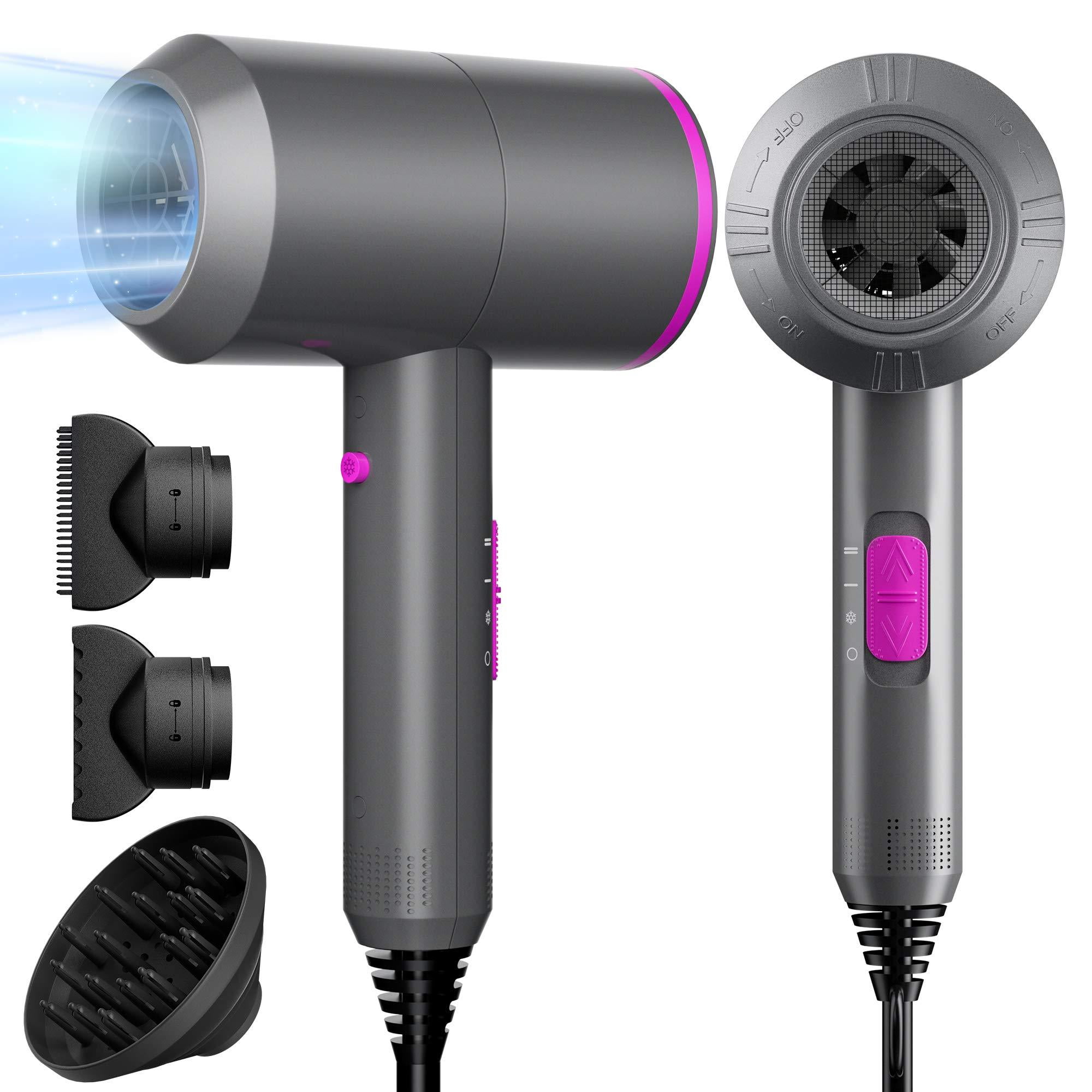 fezax ionic hair dryer 2000w salon performance ac motor styling tool hair dryer professional blow dryer negative ion fast drying for hair care 3 heating 2 speed cold for home travel walmart com