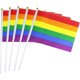 thumbnail image 1 of Paquete de 50 banderas de arcoíris, minibandera pequeña, bandera de mano, bandera de palo, bandera de arcoíris, suministros de decoración para fiestas Fason ZJWJ381, 1 of 5