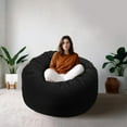thumbnail image 3 of Bean Bag Chairs for Adults, 4FT Bean Bag Chairs with Plush Microfiber Removable Cover, Giant Bean Bag Chairs with Memory Foam Big Sofa Bean Bag Chairs for Reading, Gaming Cozy Chair, Black, 3 of 6