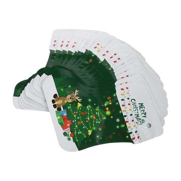 MUSEYA Durable Self Sealing Food Storage Bags for Christmas Sock Candy Green Aluminizing Material 20 Pieces