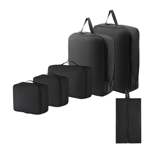 Bolsa de viaje de 6 piezas, bolsa de almacenamiento para accesorios de viaje, bolsa para zapatos Negro