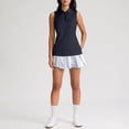 thumbnail image 7 of Women's Sleeveless Golf Polo Shirts Tennis Collared Solid Color Tank Tops Quick Dry Quarter Zip Lightweight Shirt, 2XL, 7 of 7
