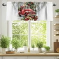 thumbnail image 2 of Merry Christmas Red Truck Valances for Windows, 42 x 12in, Xmas Tree Present Dog Winter Snow Rod Pocket Kitchen Valance Curtain Light Filtering Window Treatments for Living Room Bedroom, 1 Panel, 2 of 7