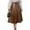 Khaki, variant on Women Summer High Waist PU Leather Pleated Umbrella Skirts