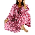 thumbnail image 3 of Wassery Women Summer Casual Mini Dress Floral Print Tie-Up Half Sleeve Puff Sleeve Loose Dress Fashion Baggy Dress, 3 of 9