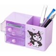 thumbnail image 1 of Anime Kuromi Desktop Desk Cartoon Office Supplies Container Pen Holder for Desk Cute Pencil Cup Pot Makeup Brush Holder Mini Box Purple, 1 of 5