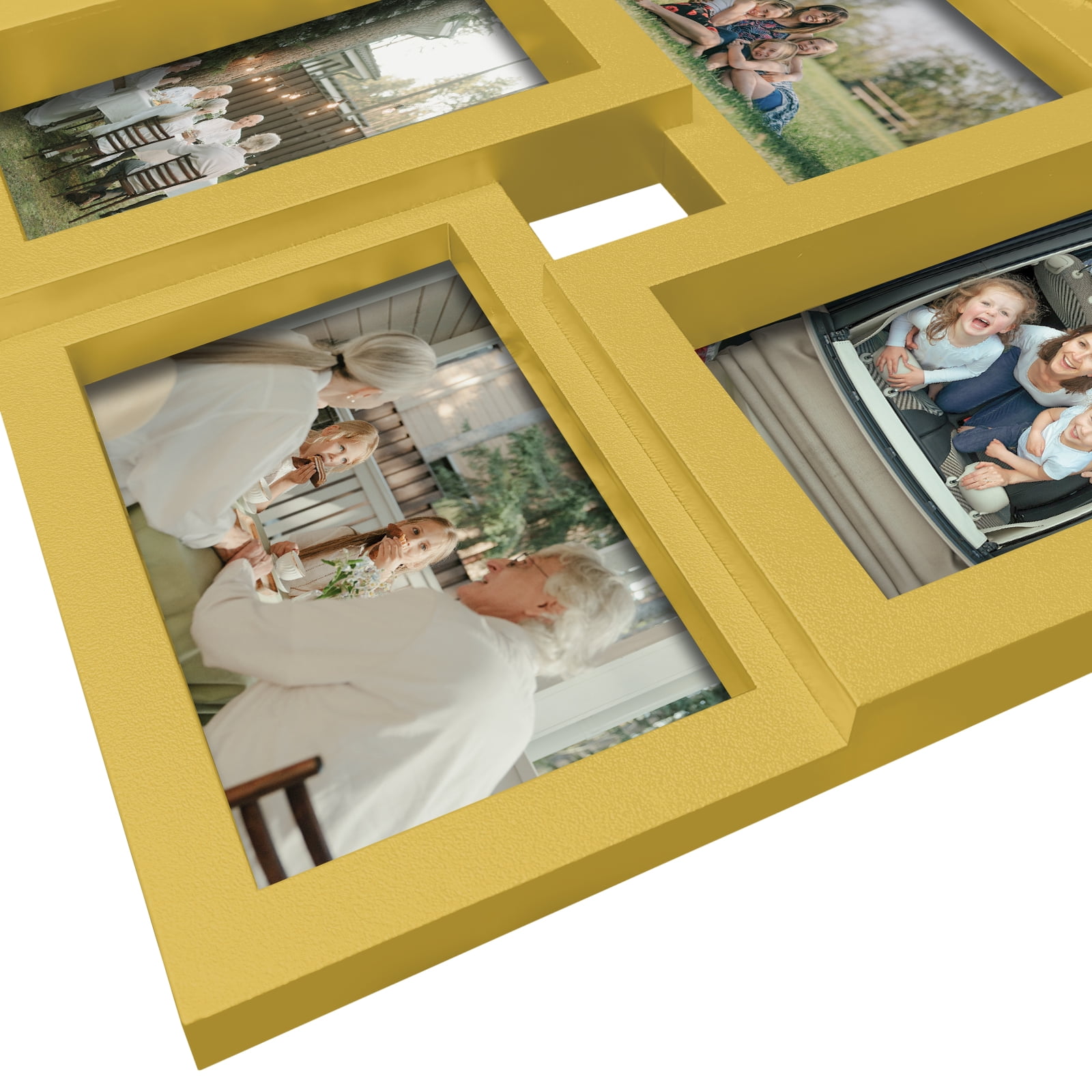 Hello Laura 24 Socket Gold Collage Photo Frame 4 x 6 Pictures for Large Family and Friend Decor