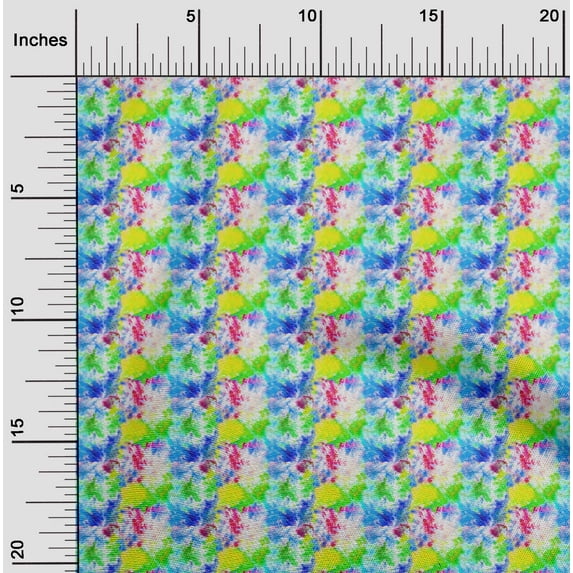 oneOone Polyester Lycra Multicolor Fabric Tie Dye Sewing Craft Projects Fabric Prints By Yard 56 Inch Wide-4QC